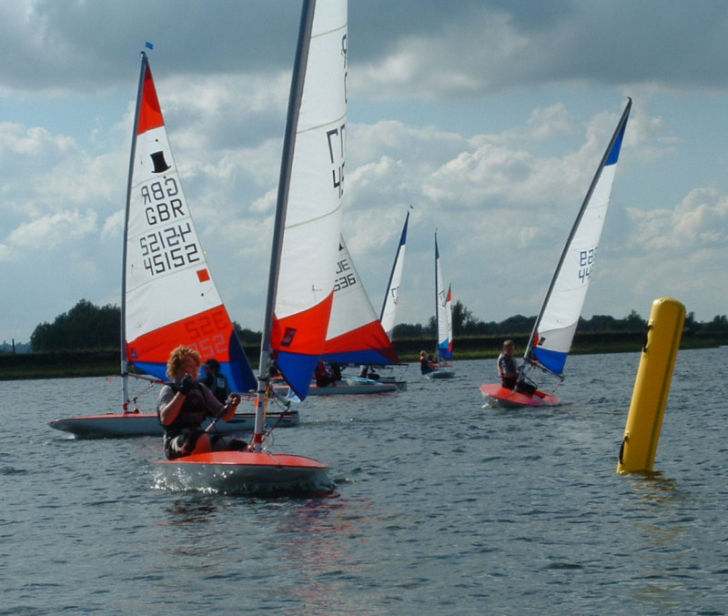 43 Toppers for the SE Travellers decider at Island Barn photo copyright Charlie Beck taken at Island Barn Reservoir Sailing Club and featuring the Topper class