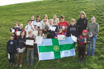 Competitors after the Derbyshire Youth Sailing event at Toddbrook