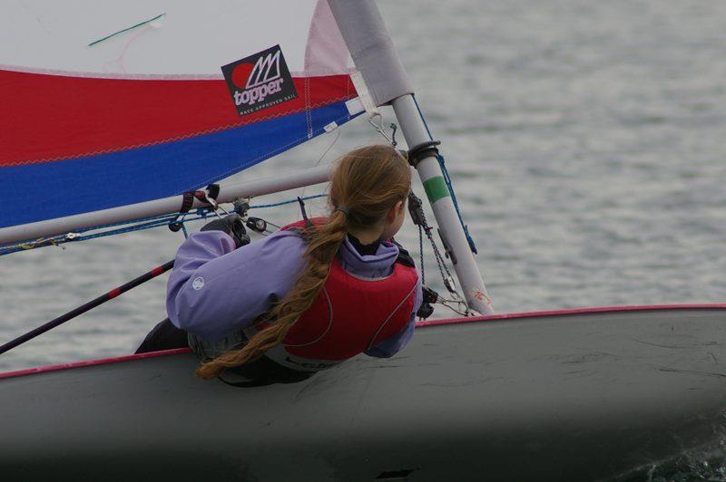 11 year old Maisie Bristow at the IBRSC Topper open photo copyright Jim Champ taken at Island Barn Reservoir Sailing Club and featuring the Topper class