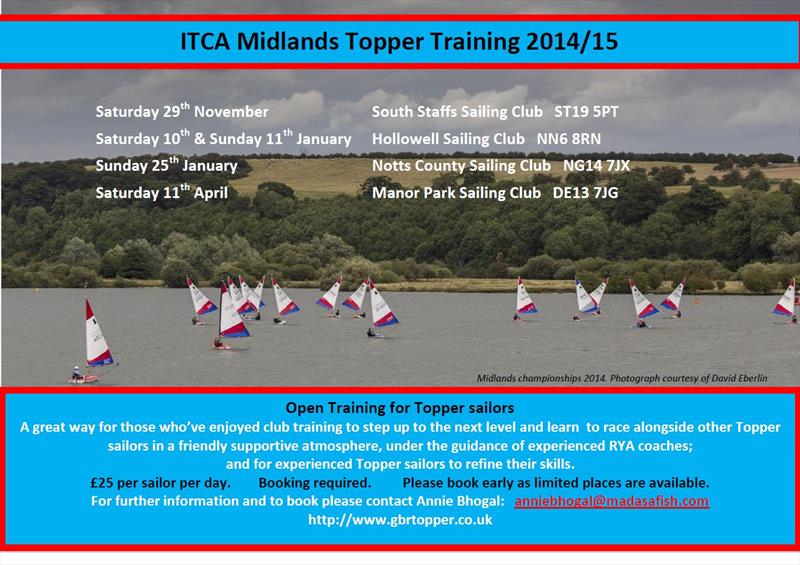 ITCA Midlands Topper Training 2014/15 photo copyright David Eberlin taken at  and featuring the Topper class