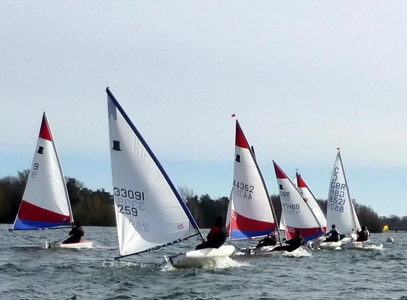 Slow fleet enjoying the breeze on day 8 of the Alton Water Frostbite Series photo copyright Emer Berry taken at Alton Water Sports Centre and featuring the Topper class