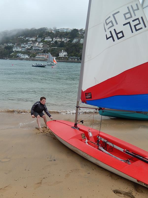 Launching for Salcombe Yacht Club Sailing Club Series Race 1 photo copyright Malcolm Mackley taken at Salcombe Yacht Club and featuring the Topper class