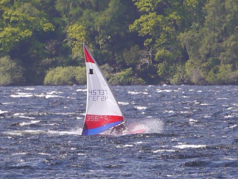 Scottish Topper Travellers at Loch Lomond photo copyright Donald Wood taken at Loch Lomond Sailing Club and featuring the Topper class