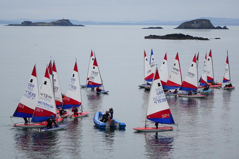 Light winds on Sunday during the Topper Academy weekend at East Lothian photo copyright Derek Braid taken at East Lothian Yacht Club and featuring the Topper class