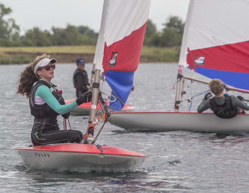 Gemma McDonnel first girl and third overall in the Topper Midland Championship at Notts County SC photo copyright David Eberlin taken at Notts County Sailing Club and featuring the Topper class