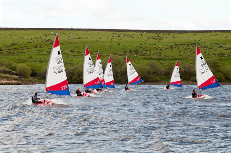 18 toppers arrived at Bolton to discover that British weather forecasting is an inexact science photo copyright Richard Craig / www.SailPics.co.uk taken at Bolton Sailing Club and featuring the Topper class