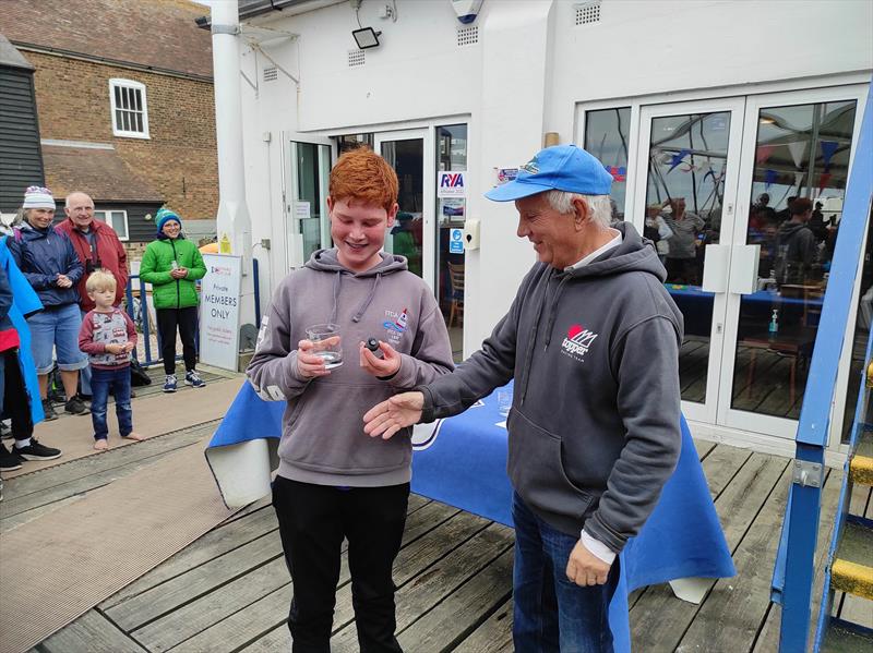 Rory Clow finishes 2nd in the ITCA London and South East Topper Traveller Autumn Series at Whitstable photo copyright Oli Yates taken at Whitstable Yacht Club and featuring the Topper class