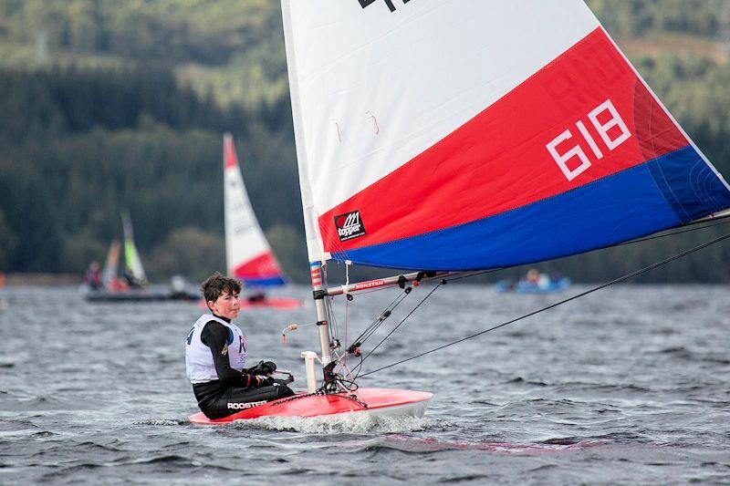 Ben Homer wins the Scottish Topper Traveller at the RYA Scotland Late Summer Championships at Loch Tummel photo copyright Marc Turner / RYA Scotland taken at Loch Tummel Sailing Club and featuring the Topper class