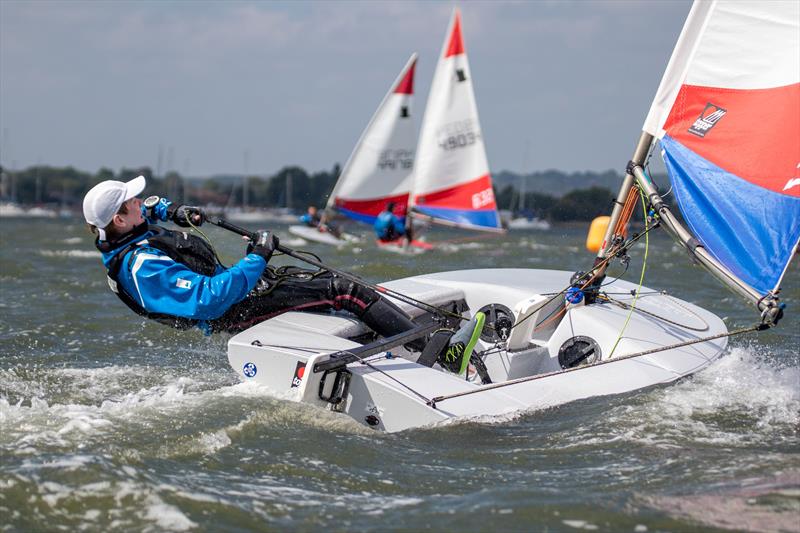 New Topper put through its paces during the ITCA (GBR) Invitation Coaching at Poole photo copyright James Harle taken at Poole Yacht Club and featuring the Topper class