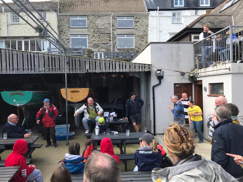 Prize giving during the Southwest Topper Traveller at Fowey photo copyright Evie Semmens taken at Fowey Gallants Sailing Club and featuring the Topper class