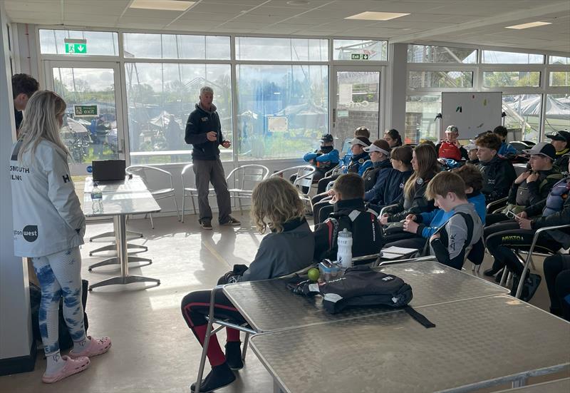 ITCA (GBR) Invitation Coaching at Grafham Water - Sailors listening attentively during the coach briefings photo copyright Michael Powell taken at Grafham Water Sailing Club and featuring the Topper class