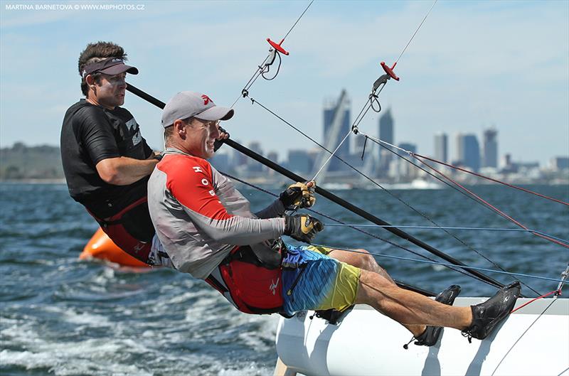 Day one of the Tornado World Championship in Perth photo copyright Martina Barnetova / www.mbphotos.cz taken at Nedlands Yacht Club and featuring the Tornado class