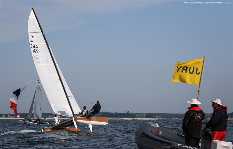 A classic boat at the Tornado Worlds in Carnac on day 4 - photo © Maria Tsaousidou