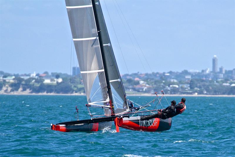 Brett Burvill Max Puttman (AUS) - Race 6 - Day 3 - 2019 Int Tornado Class World Championships presented by Candida. January 7, 2019 photo copyright Richard Gladwell taken at Takapuna Boating Club and featuring the Tornado class