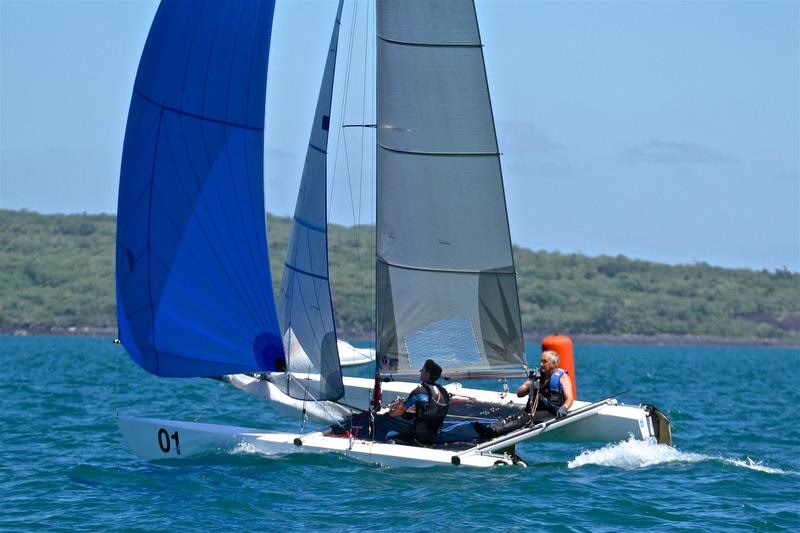 Rex and Brett Sellers - Finish Race 6 - Day 3 - 2019 Int Tornado Class World Championships presented by Candida. January 7, 2019 photo copyright Richard Gladwell taken at Takapuna Boating Club and featuring the Tornado class