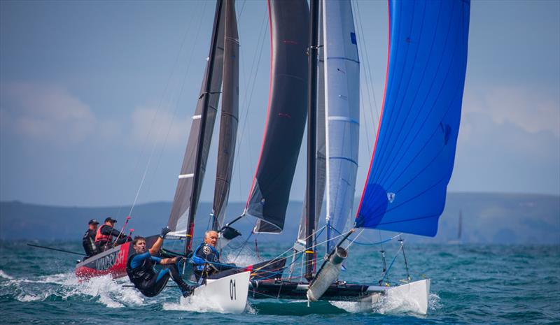 Rex and Brett Sellers lead the way on Race 10 - 2019 Tornado World Championships - Day 5 photo copyright Suellen Davies taken at Takapuna Boating Club and featuring the Tornado class
