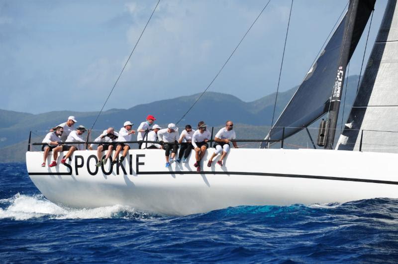 Round Tortola at the BVI Spring Regatta: Steve and Heidi Benjamin's TP52 SPOOKIE photo copyright Todd VanSickle taken at Royal BVI Yacht Club and featuring the TP52 class