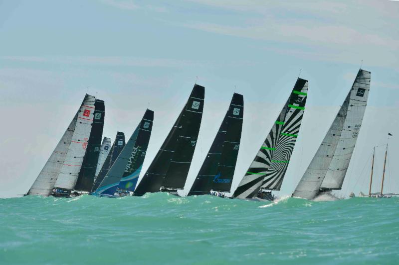 TP 52's lined up off the start in Division 1 on day 1 at Quantum Key West Race Week photo copyright Quantum Key West Race Week / www.PhotoBoat.com taken at Storm Trysail Club and featuring the TP52 class