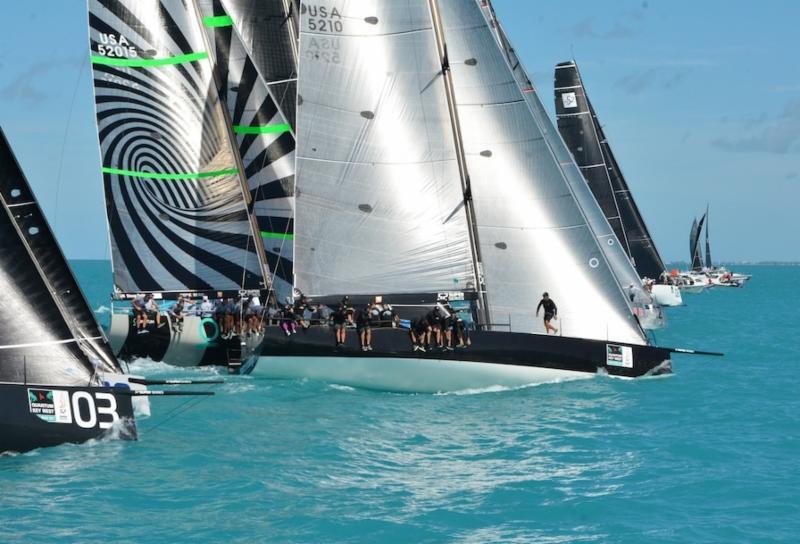 Interlodge blasts off the start line to help win the day in the 52 Super Series class on day 3 at Quantum Key West Race Week photo copyright Quantum Key West Race Week / Sharon Benton taken at Storm Trysail Club and featuring the TP52 class