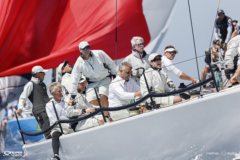 Alegre with new tactician Andy Horton onboard during Rolex TP52 World Championship practice race photo copyright Nico Martinez / MartinezStudio taken at Club Nautico Scarlino and featuring the TP52 class
