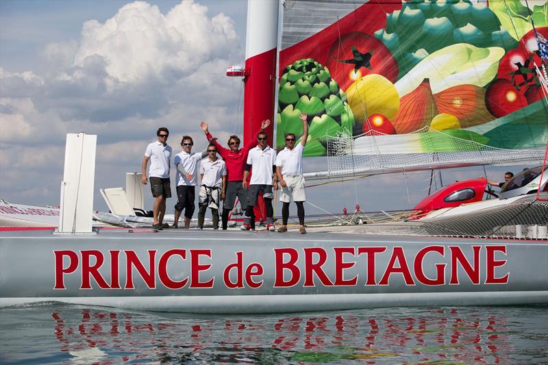 French Multihull 80 crew Prince de Bretagne win the 2014 Artemis Challenge - photo © Lloyd Images