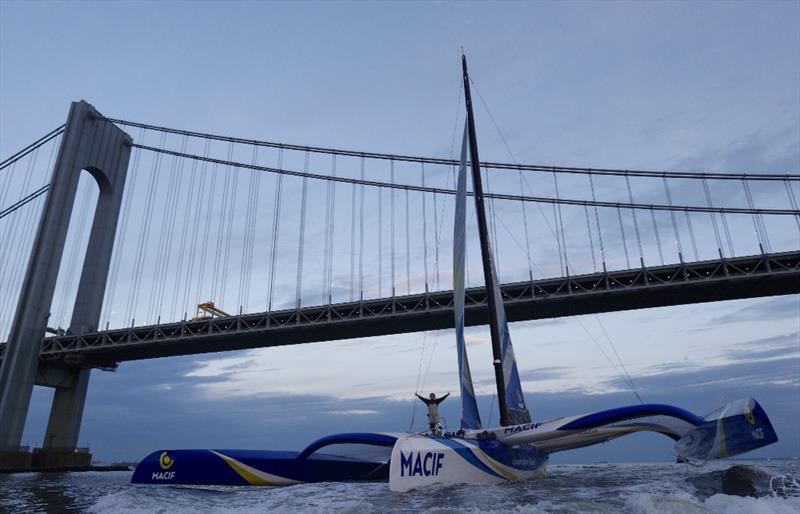 Francois Gabart on MACIF takes line honours in The Transat bakerly 2016 photo copyright The Transat bakerly taken at  and featuring the Trimaran class