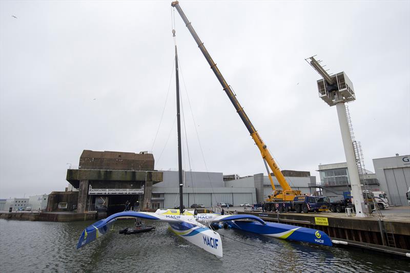 François Gabart relaunches the MACIF trimaran after a 4 month refit photo copyright Alexis Courcoux / Macif taken at  and featuring the Trimaran class