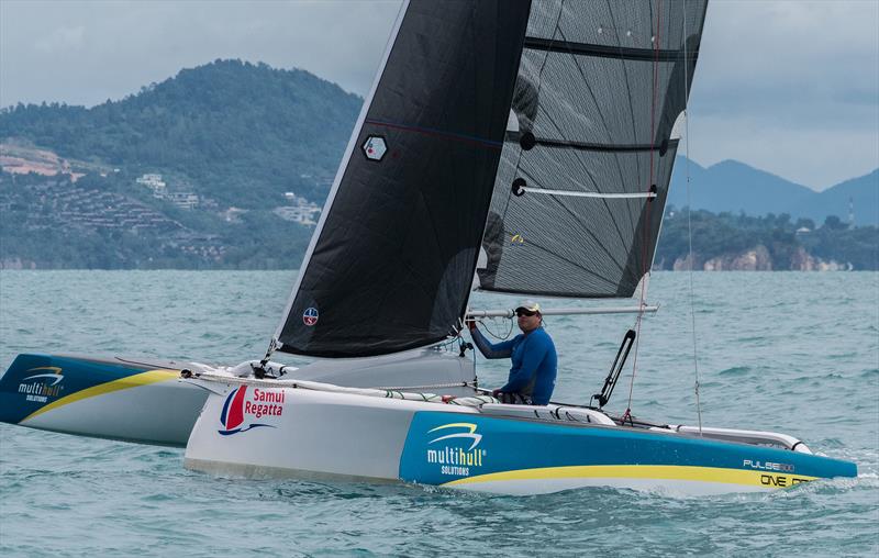 Multihull Solutions H3O won the Multihull title at the first time of trying at the Samui Regatta 2017 photo copyright Joyce Ravara taken at  and featuring the Trimaran class