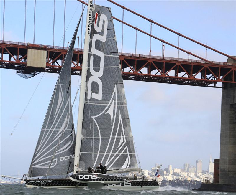 l'Hydroptere DCNS during the Ronstan Bridge to Bridge Race photo copyright Rich Roberts taken at St. Francis Yacht Club and featuring the Trimaran class