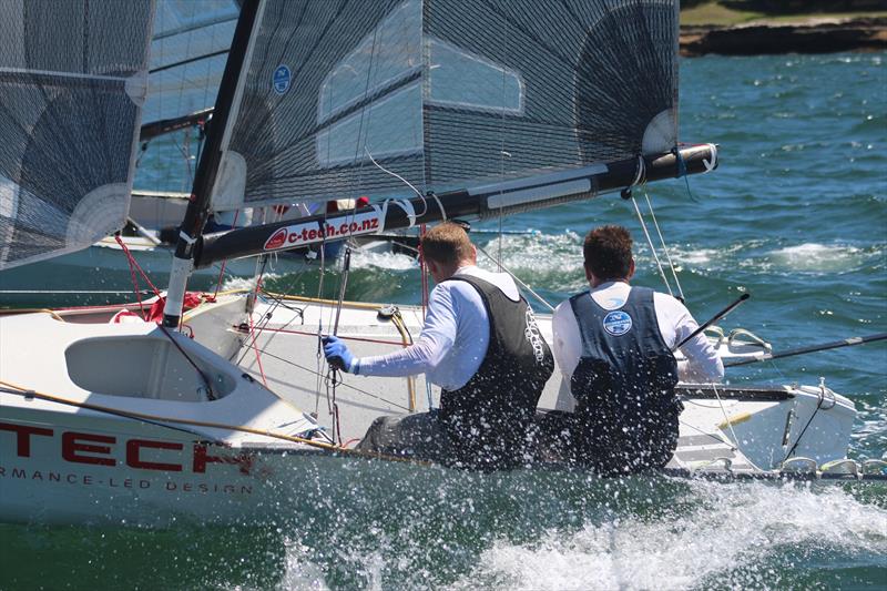 Alex Vailings and Fraser Brown (C-Tech White) on day 1 of the 12ft Skiff Interdominions photo copyright Vita Williams taken at Australian 18 Footers League and featuring the 12ft Skiff class
