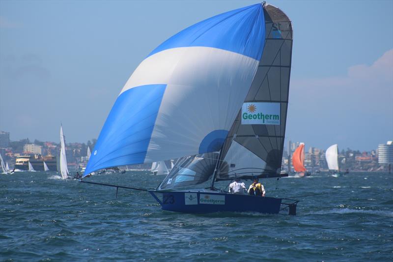 Geotherm gets some pace on day 2 of the 12ft Skiff Interdominions photo copyright Vita Williams taken at Australian 18 Footers League and featuring the 12ft Skiff class