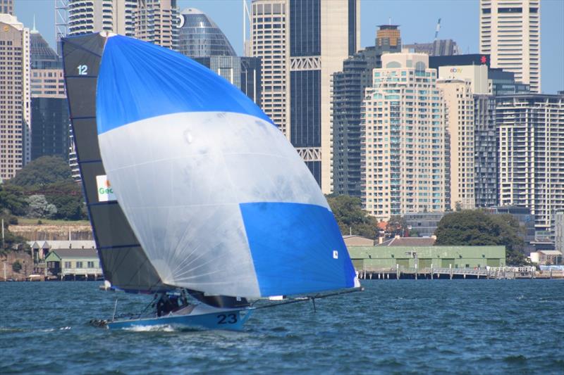 Geotherm's crew have clear intentions - 12ft Skiff Australian Championship photo copyright Vita Williams taken at  and featuring the 12ft Skiff class