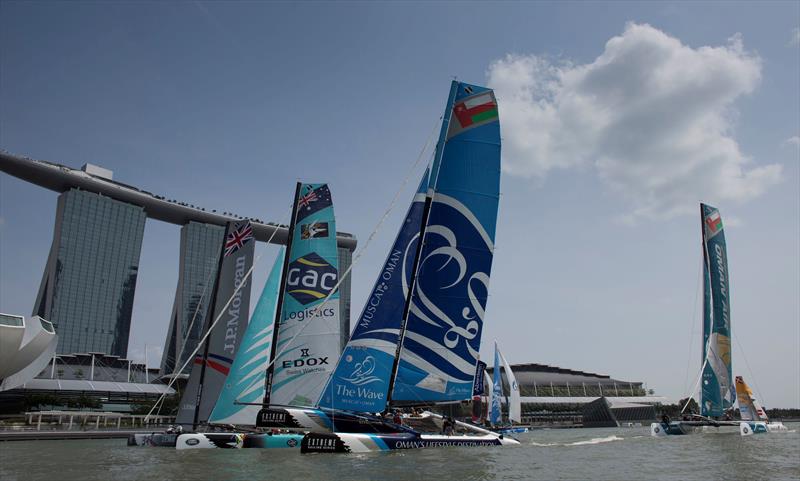 The fleet will race against an iconic backdrop over 4 days of Stadium Racing in Singapore photo copyright Lloyd Images taken at  and featuring the Extreme 40 class