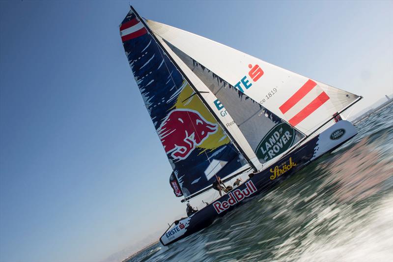 Red Bull Sailing Team announced a new team partnership with Series Main Partner Land Rover on day 1 of Extreme Sailing Series Act 2 - photo © Lloyd Images