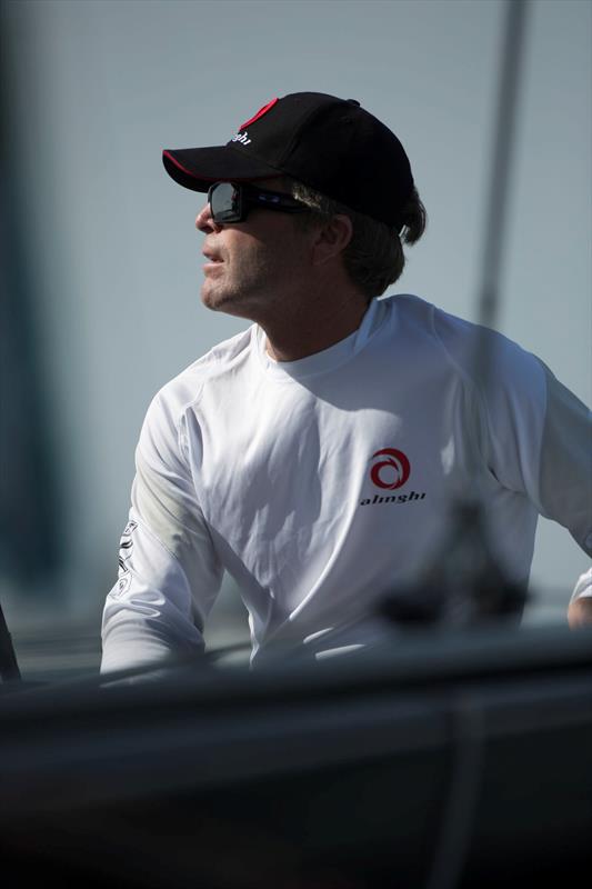 Morgan Larson helmed Alinghi to the top of the leaderboard on day 2 of Extreme Sailing Series Act 2 photo copyright Lloyd Images taken at Oman Sail and featuring the Extreme 40 class