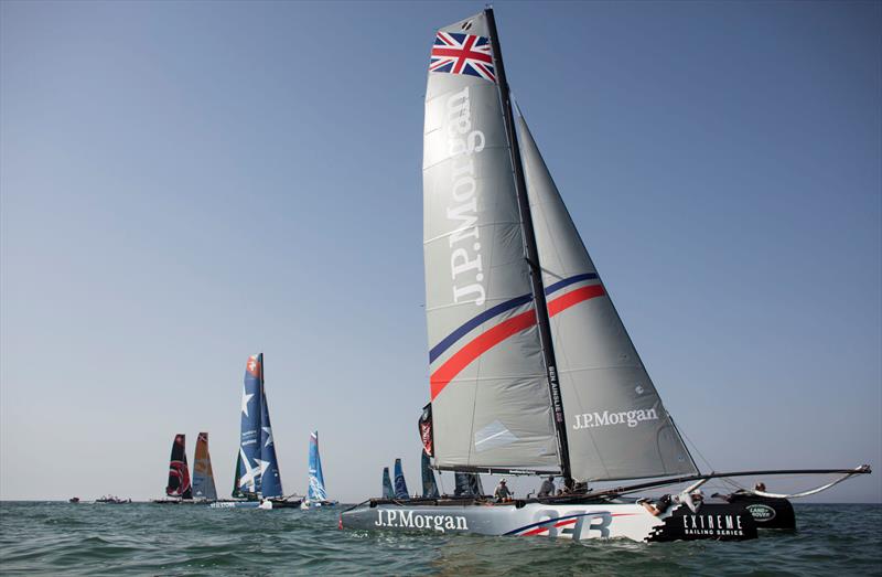 Three race wins for J.P. Morgan BAR leaves them threatening the podium in Muscat on day 3 of Extreme Sailing Series Act 2 photo copyright Lloyd Images taken at Oman Sail and featuring the Extreme 40 class