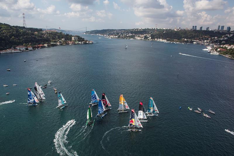 The fleet on day 3 of Act 6, Istanbul photo copyright Lloyd Images taken at  and featuring the Extreme 40 class