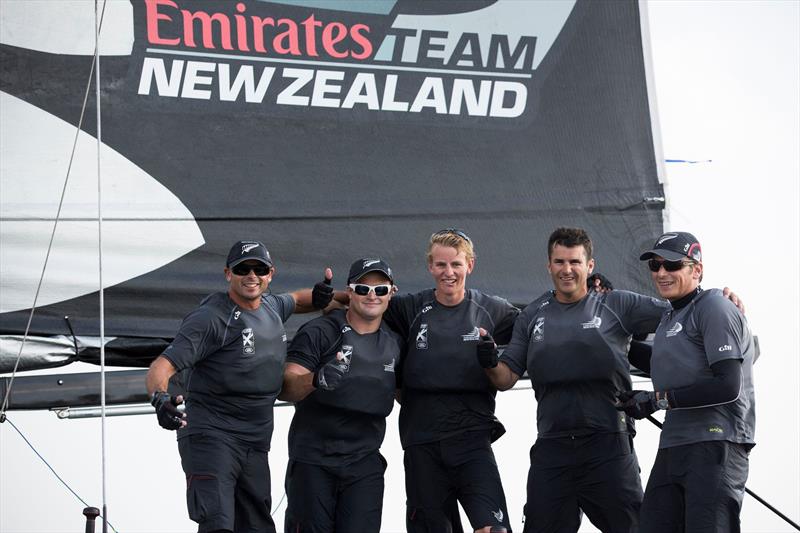 Emirates Team New Zealand celebrate their victory at Act 6, Istanbul photo copyright Lloyd Images taken at  and featuring the Extreme 40 class
