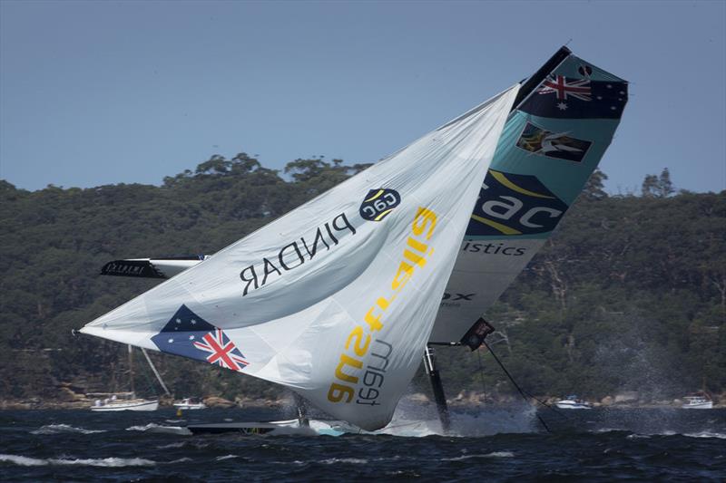 GAC Pindar capsized in race 24 of the Extreme Sailing Series Act 8 - photo © Lloyd Images