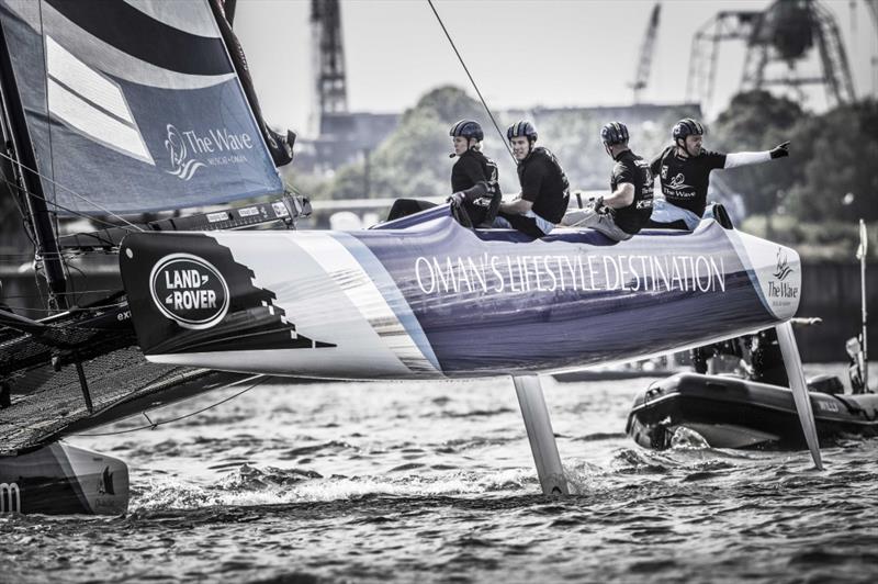 Day 2 of Extreme Sailing Series Act 5, Hamburg photo copyright Jesus Renedo taken at  and featuring the Extreme 40 class
