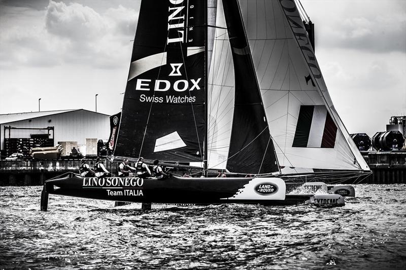 Lino Sonego Team Italia on day 2 of Extreme Sailing Series Act 5, Hamburg photo copyright Jesus Renedo / OC Sport taken at  and featuring the Extreme 40 class