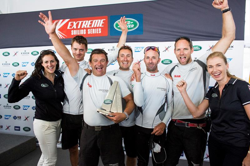 Lino Sonego Team Italia win the Land Rover Above and Beyond Award at Extreme Sailing Series Act 6, St Petersburg - photo © Lloyd Images
