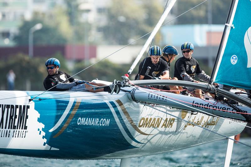 Oman Air sailed to their first podium finish of the season at Extreme Sailing Series Act 7, Istanbul photo copyright Lloyd Images taken at  and featuring the Extreme 40 class