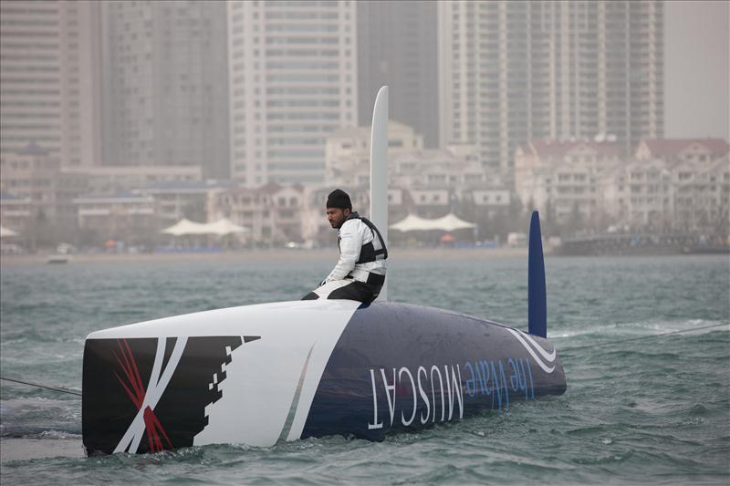 Capsizes aplenty on day 3 of the Extreme Sailing Series Act 2 at Qingdao photo copyright Mark Lloyd / www.lloyd-images.com taken at  and featuring the Extreme 40 class