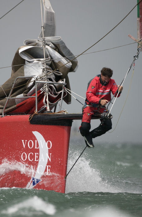 Shifty winds gusting 25 knots for the Portsmouth Inshore leg of the Volvo Ocean Race photo copyright Oskar Kihlborg / Volvo Ocean Race taken at  and featuring the Volvo 70 class