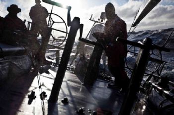 Sun makes its first appearance of the leg so far, just in time to watch it disappear over the horizon on PUMA during leg 4 of the Volvo Ocean Race