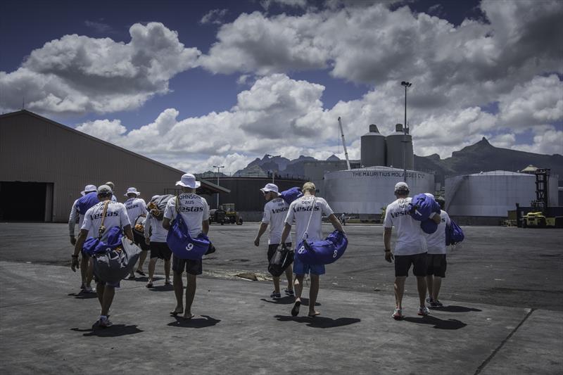 The Team Vestas Wind crew arrive in Mauritus - photo © 2014 Volvo Ocean Race