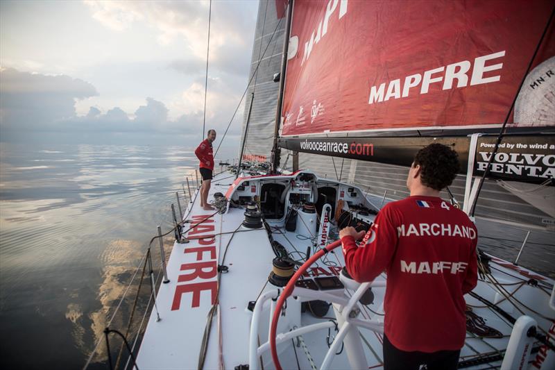 MAPFRE struggles in light airs during leg 3 of the Volvo Ocean Race photo copyright Francisco Vignale / MAPFRE / Volvo Ocean Race taken at  and featuring the Volvo One-Design class