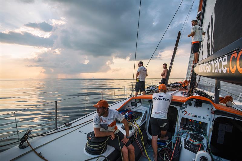 Team Alvimedica struggles in light airs during leg 3 of the Volvo Ocean Race photo copyright Amory Ross / Team Alvimedica / Volvo Ocean Race taken at  and featuring the Volvo One-Design class