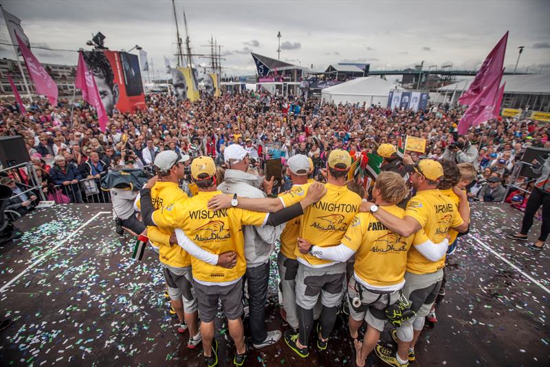 The prize giving following the Inmarsat In-Port Race Gothenburg photo copyright Ainhoa Sanchez / Volvo Ocean Race taken at  and featuring the Volvo One-Design class